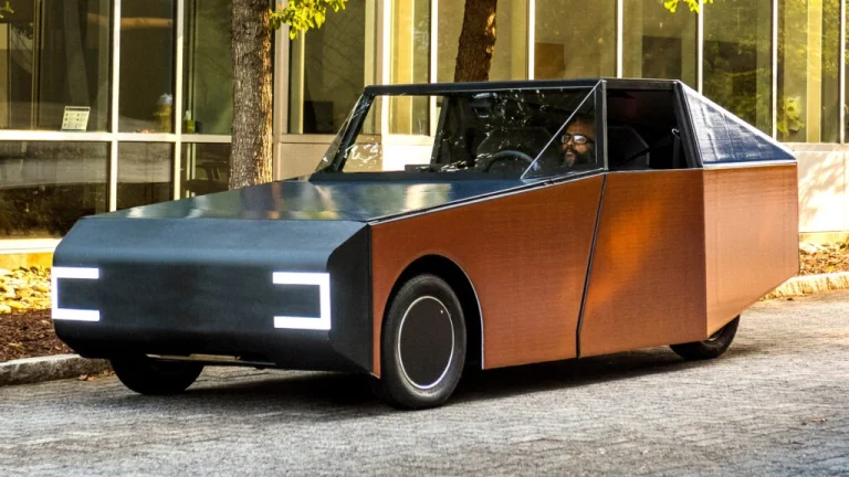 Студентський електрокар за підтримки BMW, схожий на саморобний Cybertruck, завершує день із більшим зарядом, ніж мав на старті